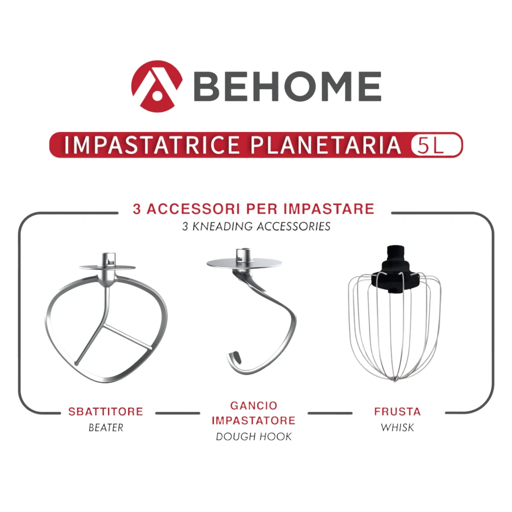 impastatrice planetaria 5000ml behome volantino