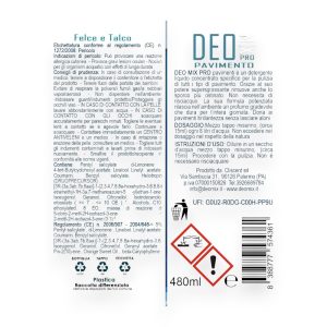 detersivo pavimenti felce e talco 480 ml deomix istruzioni