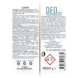 detersivo pavimenti luxor 480 ml deomix istruzioni
