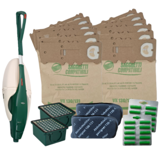 12 sacchetti folletto vk 130 131 20 profumi 4 filtri kit