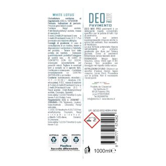 detersivo pavimenti pro white lotus 1 lt deomix etichetta